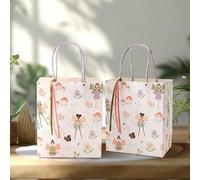 Cheerland Fairy Party Favor Bags for Girl First Birthday Party Decorations Fairies and Wildflower Goodie Bags Woodland Theme Pixie Candy Gift Bag for Garden Enchanted Forrest Decoration Pack of 8
