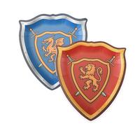 Cheerland Medieval Castle Party Shield Paper Plates Knight Kite Shield Dragon Plates Tableware for Fantasy Themed Birthday Knight Party Supplies Fantasy Decor Theme Renaissance Fair Decor 24 Pcs