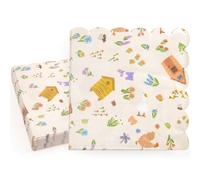 Cheerland Silly Goose Paper Napkin Garden Party Napkins Tea Party Decorations Farm Shed Theme Disposable Pastel Spring Duck Chicken Kids Birthday Baby Shower First Bday Tableware Supplies Pack of 50