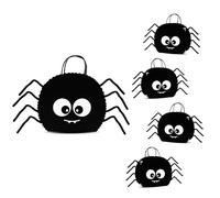 Cheerland Spider Bag Halloween Party Decorations Halloween Birthday Decor Treat Bag Witch Party Supplies Candy Black Goodie Spooky Theme Cute Kids First Bday Party Supplies 4pcs