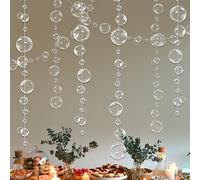Cheerland White Bubble Garland Under The Sea Party Decorations Bubble Streamers Mermaid Birthday Backdrop Ocean Theme Decor Nautical Banner Hanging Underwater Beach Party Supplies - Pack of 10