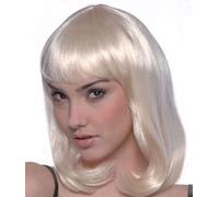 Cheerleader Bob Style Wig Fancy Dress Outfit Accessory (Blonde)
