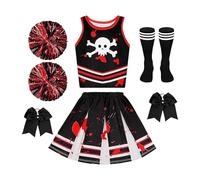 Cheerleader Costume, Halloween Masquerade Clothes, Girls Scary Cosplay Outfits, Carnival School Events, Stage Performance Dress, Birthday Party Costume, Concert Dance Outfit, Haunted House Masquerade,