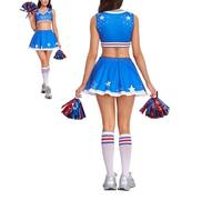 Cheerleader Costume Set, Breathable Elastic Colourful Sexy Fantasy Costume, Women's Costume for Cheerleader Role Play, for Women, Wives, Daughters, Girls, Teenagers