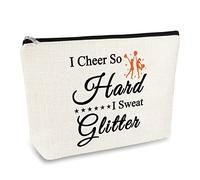 Cheerleader Gift Cheerleading Gift for Women Cheer Makeup Bag Cheer Team Gift Cosmetic Bag Cheer Sister Inspirational Gift Birthday Christmas Thanksgiving Gift for Cheerleader Cheer Sister Travel Bag
