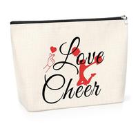 Cheerleader Gift for Women Makeup Bag Cheer Team Gift for Teen Girls Cheer Life Cosmetic Bag Christmas Birthday Gifts for Cheer Team Coach Thank You Gift for Cheer Sister Coach Mom Fan