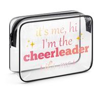 Cheerleader Gifts Cheer Makeup Bag Cheerleader Gifts for Teen Girls Women Cheer Team Inspirational Gift Cheerleading Gift for Cheer Sister Friends Christmas Birthday Gift Clear Cosmetic Toiletry Bag