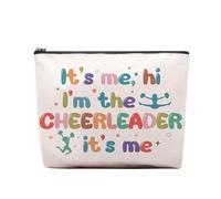 Cheerleader Gifts Makeup Bag, Cheer Bag Stuff for Cheerleading Women Team, It's Me Hi I'm The Cheerleader Cosmetic Bag, Cheer Gifts Zipper Pouch Bag Purse for Mom, Sister, Friends