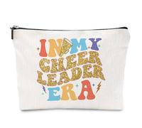 Cheerleader Makeup Bag, in My Cheer Leader ERA Cosmetic Bag with Zipper for Teammates Accessories, Pratical Cheer Gifts for Women, Girls, Daughter Travel Cosmetic Bag