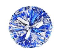 Cheerleader Pom Poms, Cheerleading Velvet Ball 1pcs Cheering Pom Poms Apply to Sports Match and Vocal Concert(Ring Blue Sliver)