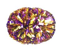 Cheerleader Pom Poms, Cheerleading Velvet Ball 1pcs Cheering Pom Poms Apply to Sports Match and Vocal Concert(Handle Gold)