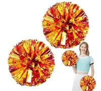 Cheerleader Pom Poms,Shiny Pompoms for Girls 2 Pcs | Adorable Cheerleading Pom Poms, Hand Flowers for Kids Adults Dance Sport Spirit Cheer Costume