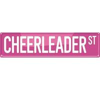 Cheerleader St Funny Rustic Pink Wall Metal Tin Signs Decor 4x16 in