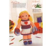 Cheerleader Toy Doll Knitting Pattern: Measurements 165cm long x 30cm wide: Materials Peter Pan DK (Let's Knit Magazine Pull Out Pattern)