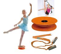 Cheerleading and Figureskating Trainer Stretching and Balance, 2 Pc. Set, Stretching, Disc Core Board and Flexibility Equipment Strap for Dance, Gymnastics, Turning, Stunt