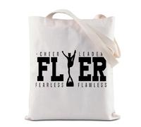 Cheerleading Cosmetic Bag Cheer Leader Fearless Flawless Makeup Bag With Zipper Cheerleader Survival Kit Cheer Team Gift (Fler Tote)