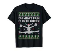 Cheerleading Funny Oh What Fun It is to Cheer Ugly Christmas T-Shirt