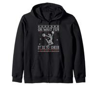 Cheerleading Funny Oh What Fun It is to Cheer Ugly Christmas Zip Hoodie