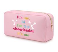 Cheerleading Gifts for Girls Makeup Bag for Cheerleader Cheer Bag Stuff Gifts for Girls Cheerleaders Cheerleading Teammate Gift for Women I'm The Cheerleader Double Side Toiletry Bag