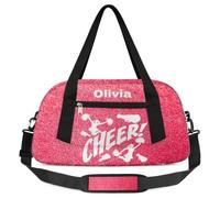 Cheerleading Gymnastics Personalized Gym Bag Cheer Bag for Girls, Personalized Custom Kids Duffle Bags Girls Dance Bag, Customized Sports Gym Bag Travel Duffel Bag Weekender Overnight Bag for Kids,