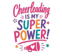 Cheerleading is my Super Power, Inspirational Cheerleading Journal, 8.5”x11” Wide Ruled Motivational Blank Notebook, Hard Cover Lined 100 Pages