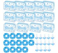 Cheerleading Makeup Bags Bulk 42 Pack, Includes 14 Clear Cosmetic Bags, 14 Cheer Keychains & 14 Hair Scrunchies, Dance Team Gifts for Girls, Cheerleader Gifts, Party Favors,Chorus Gift (Blue)