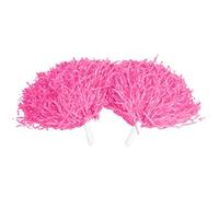 Cheerleading Pom Poms, 2 Pcs 8 Colors PE Cheerleader Pom Poms Cheerleading Pom Poms Straight Handle Style for Sports Meeting, Stadium, Party, Holiday Celebrate, Stage (Pink)