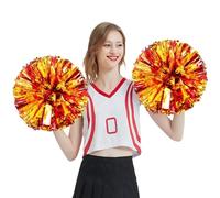 Cheerleading Pom Poms - 2 Pcs Sparkly Pom Poms for Girls, Cheerleading Team, Fun and Animated Pom Poms Party Dance Sports Costume Accessories for Girls