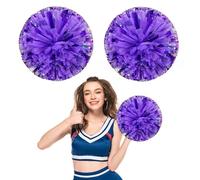 Cheerleading Pom Poms 26 Pcs, with Four Finger Handle Cheerleading Handheld Squad Pompoms for Sports Team Cheer Spirit Games Dance Party Adults (Mixed Purple)