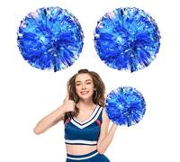 Cheerleading Pom Poms 26 Pcs, with Four Finger Handle Cheerleading Handheld Squad Pompoms for Sports Team Cheer Spirit Games Dance Party Adults (Blue)