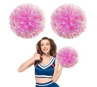 Cheerleading Pom Poms 26 Pcs, with Four Finger Handle Cheerleading Handheld Squad Pompoms for Sports Team Cheer Spirit Games Dance Party Adults (Matte Powder)