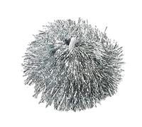 Cheerleading Pom Poms, Metallic Foil Plastic Pom Poms with Baton Handle Cheerleader Pompoms for Sports Cheers Team Party Dance Cheering(Silver)