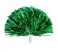 Cheerleading Poms,Cheerleading Pom Poms Plastic Pom Poms with Baton Handle,Golden PET Material Cheerleading Cheerleader Ring Pom Poms,for Sports Party Accessories Dance Ball Cheer Pom (Green 1PCS)