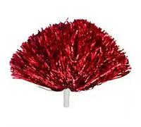 Cheerleading Poms,Cheerleading Pom Poms Plastic Pom Poms with Baton Handle,Golden PET Material Cheerleading Cheerleader Ring Pom Poms,for Sports Party Accessories Dance Ball Cheer Pom (Red 1PCS)