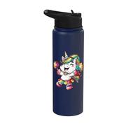 Cheerleading Unicorn Theme Cute Girl Stainless Steel Insulated Water Bottle