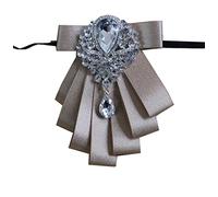 Cheerlife Men's Wedding Rhinestone Bow Tie Bow with Hook Adjustable Women's Blouse Bow Tie Bowknot Ties, gold, One size