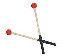 Cheerock 1 Pair Red Percussion Mallets, 8 Inch Mallets Percussion Stick with Rubber Head and Handle, Wood Drum Mallets for Tongue Drum Glockenspiel Marimbas Xylophones Woodblock etc