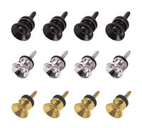 Cheerock 12Pcs Guitar Strap Locks Set, Metal Guitar Strap Buttons Lock, 3 Color Guitar Straps Lock for Acoustic, Ukulele, Martin, Banjo, Electric And Bass Guitars