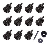 Cheerock 12Pcs Guitar Strap Locks Set, Metal Guitar Strap Buttons Lock, Black Guitar Straps Lock for Acoustic, Ukulele, Martin, Banjo, Electric And Bass Guitars
