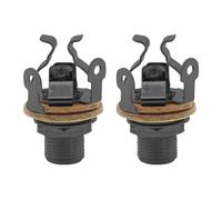 Cheerock 2-Pack 1/4" Mono Guitar Output Jack, Black Multi-Contact Input for Guitar/Bass, Dual Tension Grounds & Dual Tips for Optimal Signal/Low Noise, Fix Loose Buzz Issues (Brass)