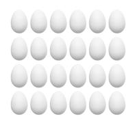 Cheerock 24Pcs Egg Shakers, Plastic Percussion Maracas Musical Instruments, DIY Painting Easter Eggs, Bulk Rhythm Shaker Set for Party Favors, Holiday Basket Stuffers and Noise Makers, White