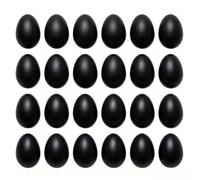 Cheerock 24Pcs Egg Shakers, Plastic Percussion Maracas Musical Instruments, DIY Painting Easter Eggs, Bulk Rhythm Shaker Set for Party Favors, Holiday Basket Stuffers and Noise Makers, Black