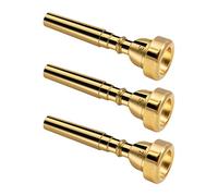 Cheerock 3Pack Trumpet Mouthpiece 3C 5C 7C Trumpet Accessories, Brass Trumpet Mouthpiece Set Suitable for Beginners and Professional Players （Gold）