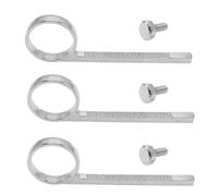 Cheerock 3pcs Silver Copper Trumpet Slide Finger Ring, Trumpet Valve Pull Ring with 3 Screws, 3 Inch Length Trumpet Slide Finger Ring, Trumpet Accessories Compatible with Yamaha Trumpet