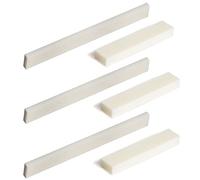 Cheerock 6Pcs Guitar Bone Nuts and Saddle, Blank Guitar Bridge Saddle and Nut, Pure Bone Nut and Saddle for Electric Bass Acoustic Classical Guitar Mandolin Banjo Ukulele DIY