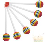 Cheerock 6pcs Plastic Hand Drum Percussion Sticks, Foam Felt Head Rhythm Drum Stick, Hand Drums Rhythm Sticks for Kids, Drumsticks for Developing Children's Musical Interests