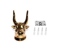 Cheerock Bass Guitar Wall Holder Hooks Gold Bull Head Art Wall Mount Hanger for Acoustic Electric Bass Guitar Ukulele Banjo Mandolin