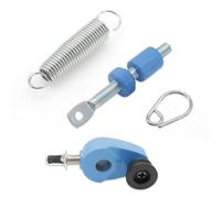 Cheerock Complete Drum Foot Pedal Spring Cam Assembly, 4pcs Percussion Instrument Replacement Parts, Bass Drum Foot Pedal with Tension Spring Hardware, Spring Cam Pulley Hook Tensioner (Blue)