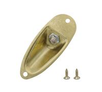 Cheerock Gold Guitar Jack Plate, Guitar Input Output Jack Socket Plate, Guitar Boat Style Jack Plate, Guitar Jack Plate with Screws for Strat Fender Style Electric Guitar Parts Replacement