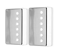 Cheerock Guitar Humbucker Cover Chrome Humbucker Pickup Covers 50/52mm Fits most Epiphone Les Paul, 2Pcs (Silver)